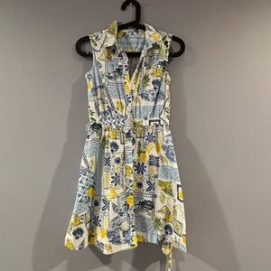 Crewcuts Blue and Yellow Patterned Dress